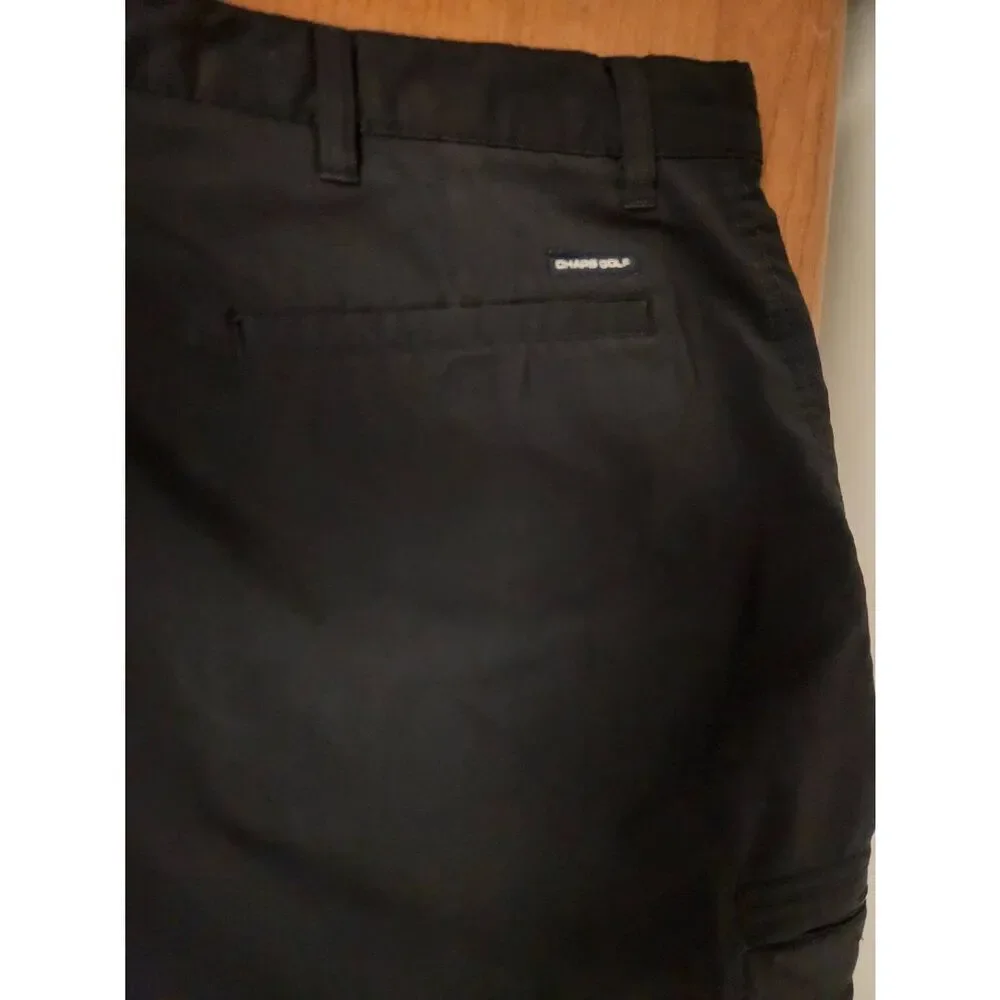Chaps 78 Golf Shorts Men’s 42 Black Performance Flat Front Zip Cargo Pockets